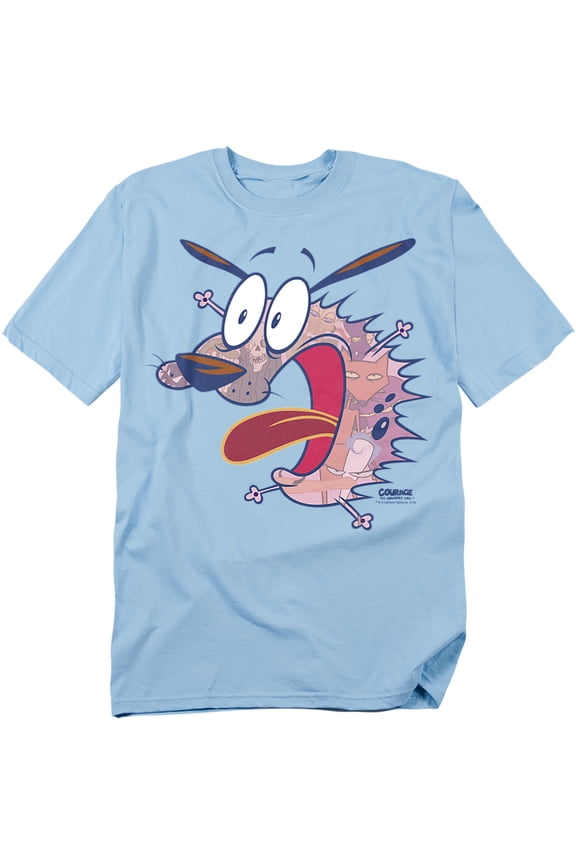 trevco men's courage the cowardly dog short sleeve t-shirt, light blue, x-large