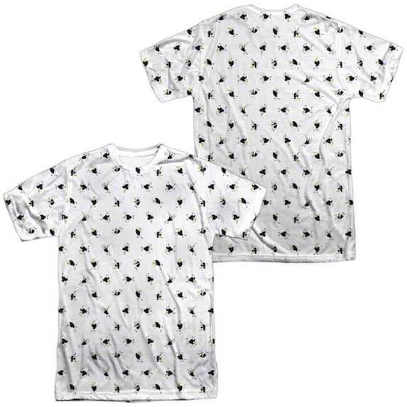 trevco men's johnny bravo double sided print sublimated t-shirt, white, xx-large