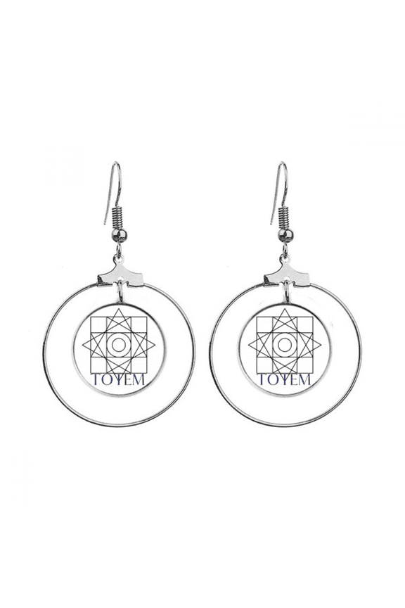 triangular geometric circular square earrings dangle hoop jewelry drop circle