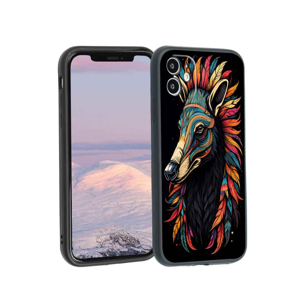 tribal-Giant-Anteater-with-feathers phone case for iPhone 11 for Women ...