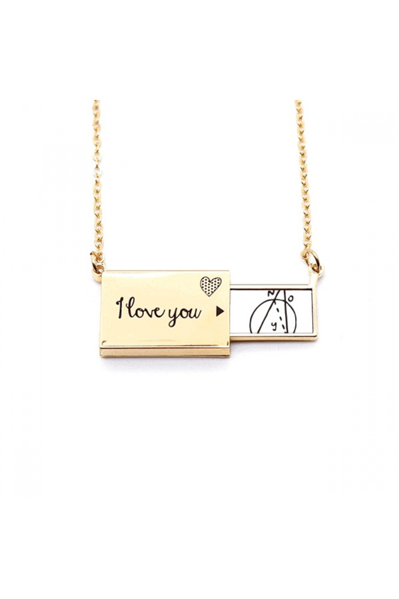 trigonometric mathematics vector illustration letter envelope necklace pendant jewelry