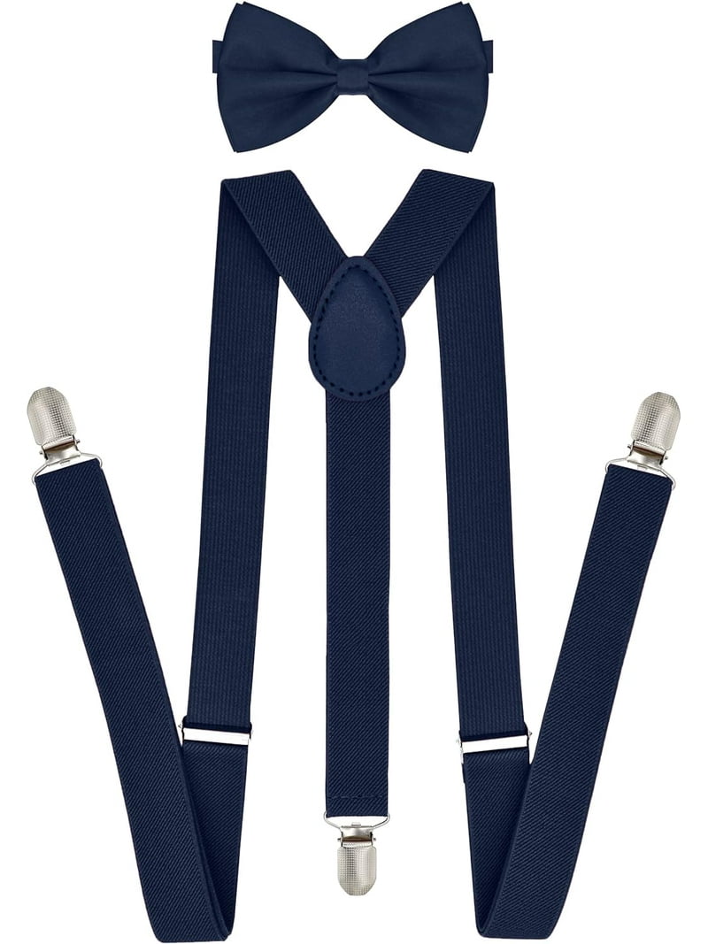 trilece Mens Bow Tie and Suspenders Set - Adjustable Wedding Tuxedo Formal  Dress Suspenders for Men and Bowtie Strong Clips - Walmart.com, image size:800x1067