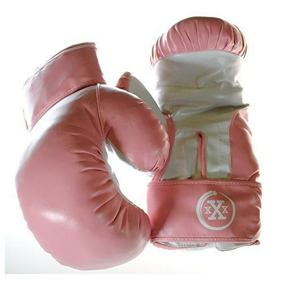 triple threat quick strap fitness training boxing gloves (pink, youth - 10oz)