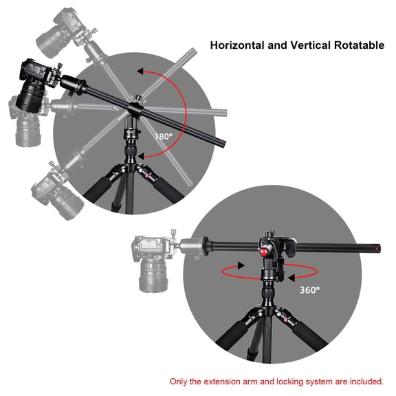 tripod boom arm For Manbily ZW-02 Rotatable Tripod Extension Tripod Boom Arm Multi-Angle Center Column with Locking System 10KG Load Capacity for Studio Photography Overhead Macro Photography