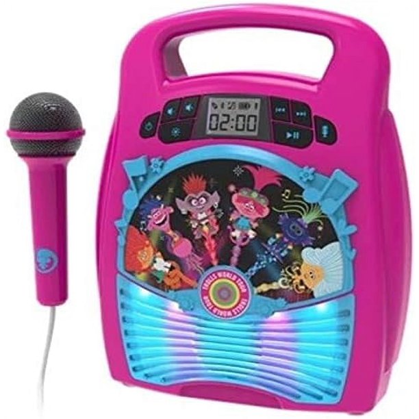 trolls karaoke machine bluetooth mp3 karaoke player portable with light
