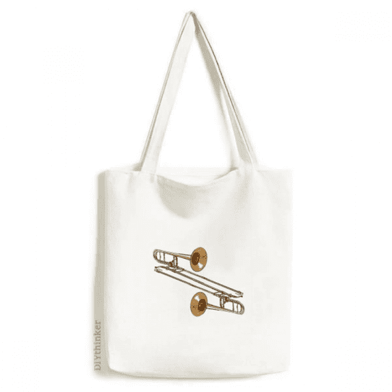 tromb wind classical music instrument tote canvas bag shopping satchel casual handbag