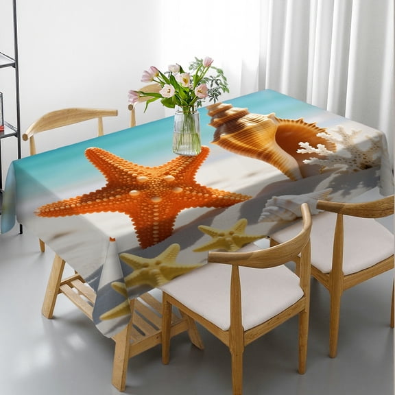 tropical beach summer Tablecloths rectangle tables large size, Kitchen Accessories - Holiday-Themed Design Rectangular Tablecloth, Cafe, dinner, brunch, buffet, picnic