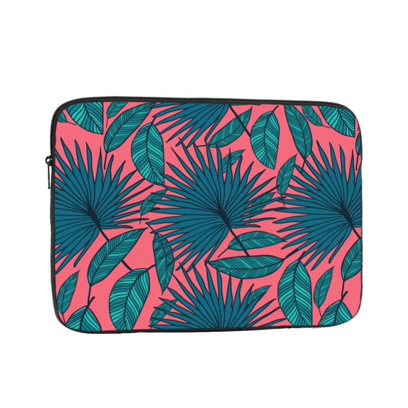 tropical pattern red color leaves 13 inch Portable Laptop Sleeve Compatible with MacBook Air Notebook Computer Case for Men Women College School Students