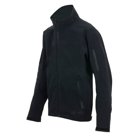 tru-spec men's 24-7 tactical without loop softshell jacket, black, small