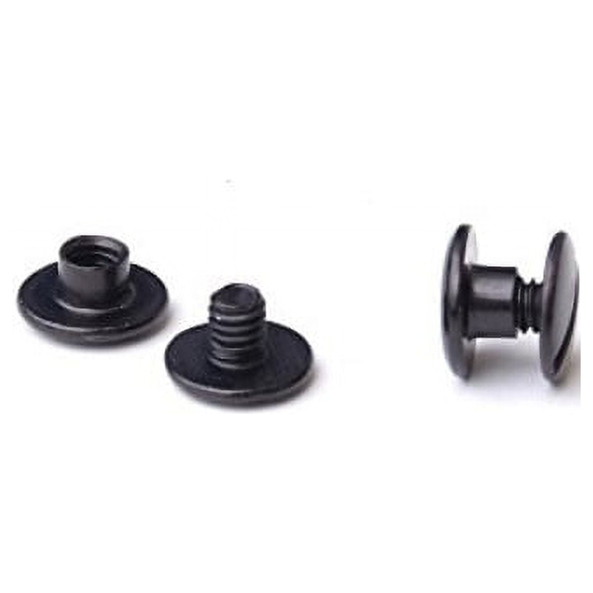 TRUBIND Chicago Screw and Post Sets - 1/8 inch Post Length - 3/16 inch Post Diameter - Black Aluminum Hardware Fasteners - 100 Screws with 100 Posts for Binding, Albums, Scrapbooks - (100 Sets/Bx)
