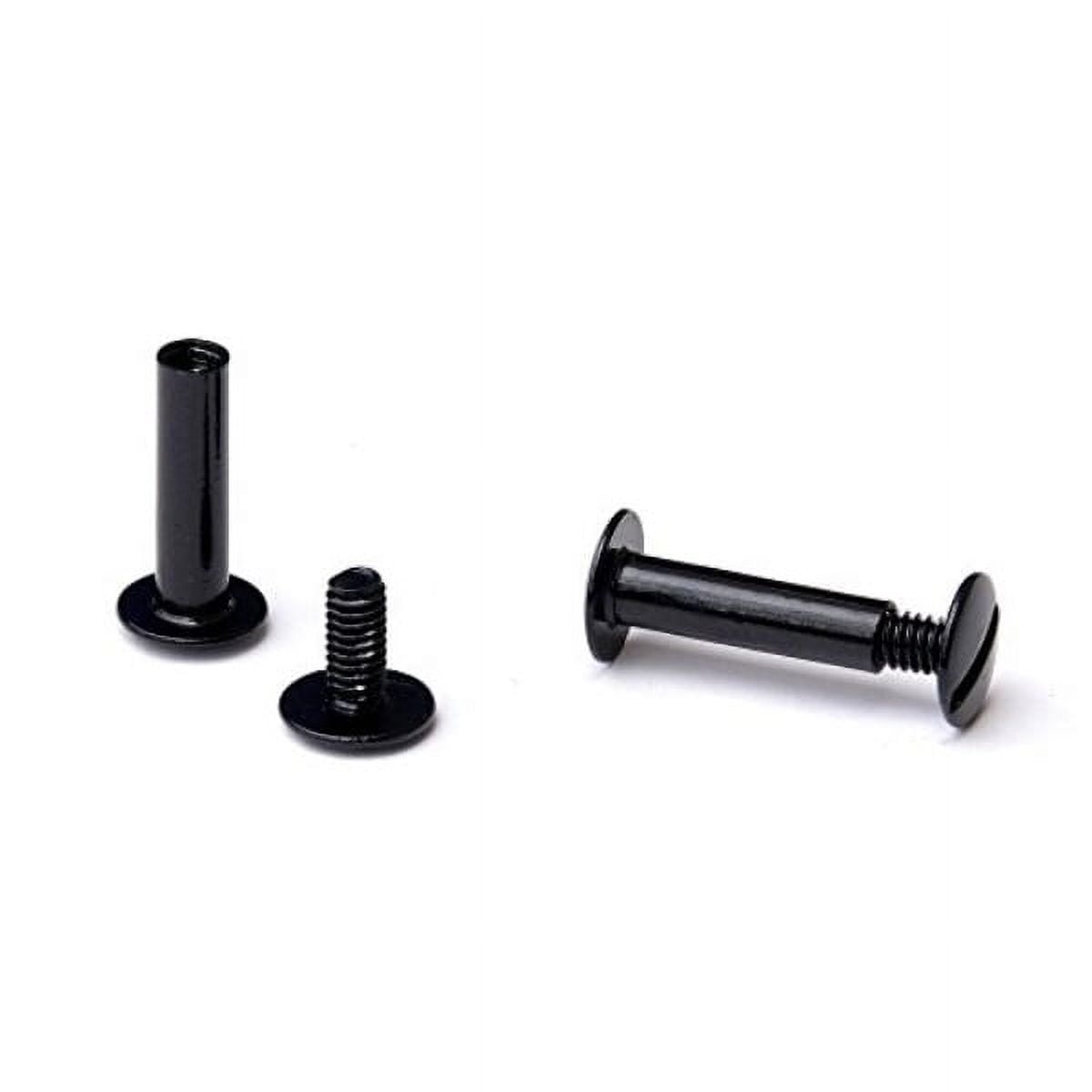 TRUBIND Chicago Screw and Post Sets - 7/8 inch Post Length - 3/16 inch Post Diameter - Black Aluminum Hardware Fasteners - 100 Screws with 100 Posts for Binding, Albums, Scrapbooks - (100 Sets/Bx)