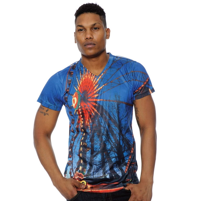 true rock men s slim fit sublimation v neck t shirt Walmart