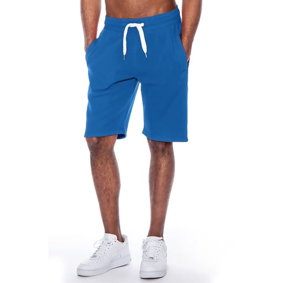true rock men's william fleece casual shorts-royal-small