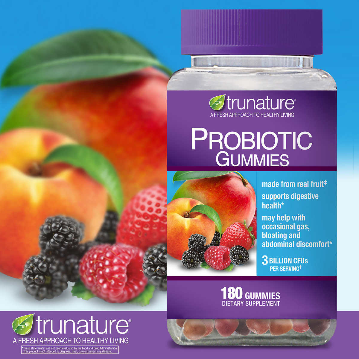 trunature Digestive Probiotic, Supports Digestive Health 180 Fruit Gummies - image 1 of 2