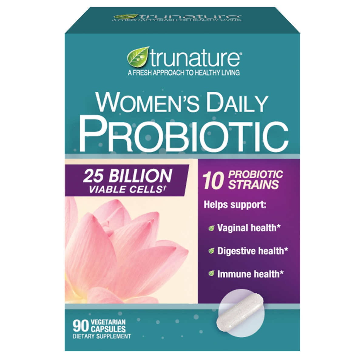 Trunature Women's Daily Probiotic 90 Vegetarian Capsules Trunature Women's Daily Probiotic, 90 Capsules - Walmart.com