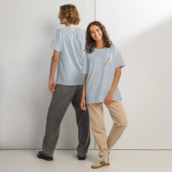 truth teller t-shirt (Light Washed Denim, M)