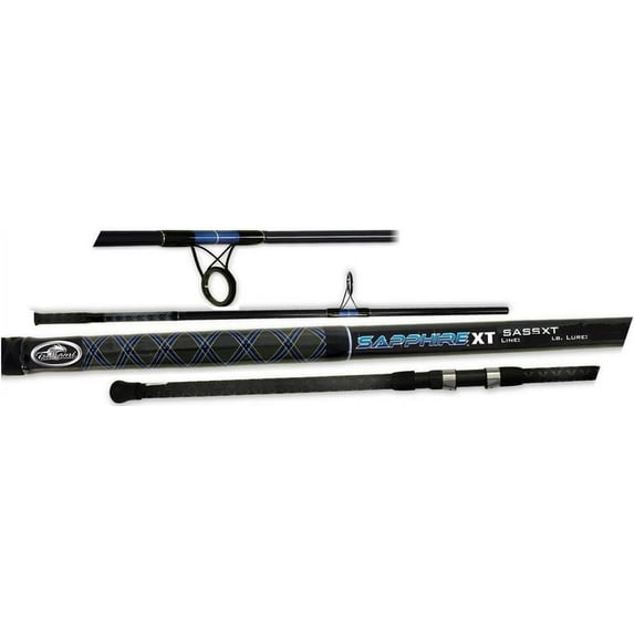 "tsunami sapphire xt 2pc saltwater spinning surf striper rod 11' sassxt-1102h"