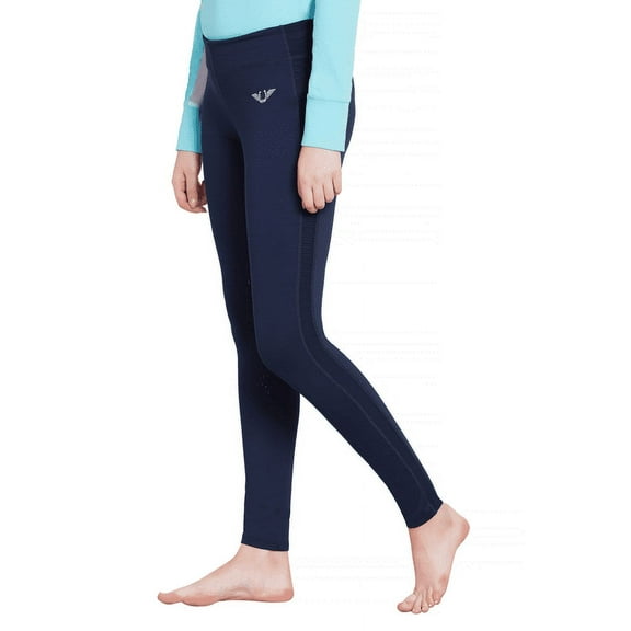 tuffrider women's ventilated schooling tights, navy/navy, medium