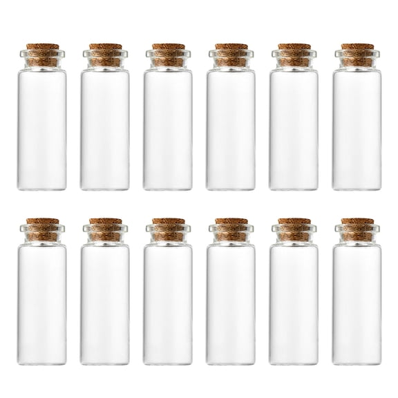 tumgatte 10ml Glass Bottles with Cork Stoppers Mini Vials for Wedding Favors Perfume Message in Bottle Craft,2x0.9 Inch
