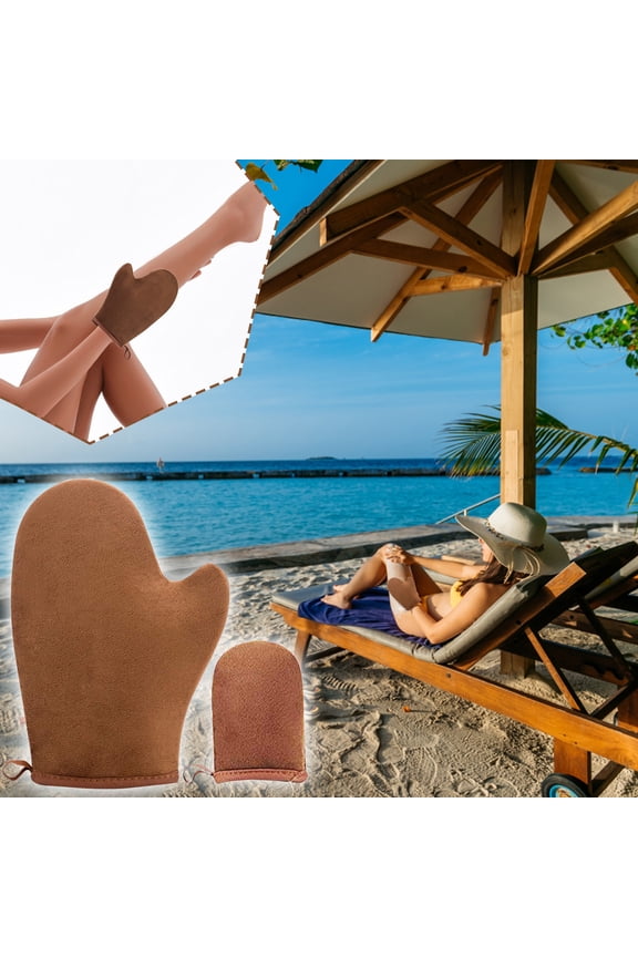 2 Pack Self Tanning Mitt Applicator Flocking Sunscreen Gloves 20cm Reusable Tan Applicator Home Accessories