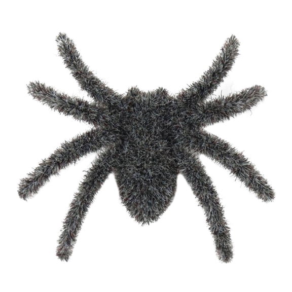 tumgatte Halloween Flocking Simulation Spider with Burrs Fake Horror Spider Prop Plastic Back Realistic for Bar Decor
