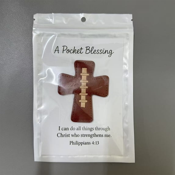 tumgatte Pocket Blessing Baseball Crosses Edition, Synthetic Leather Inspirational Card for Athletes Coaches, Portable Christian Sports Gift