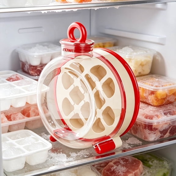 tumgatte Portable Ice Maker Water Bottle with Straw Press Release Ice Tray Tumbler Reusable Cold Drink Cup with Ice Compartment 6 Styles