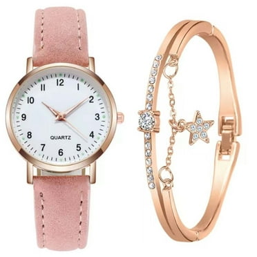 tumgatte Women's Classic Quartz Watch with Luminous Dial, Frosted Leather Strap, Retro Small Round Women's Watch with Bracelet Wholesale,Clearance,Summer Savings Watch,Smart Watch,Gift