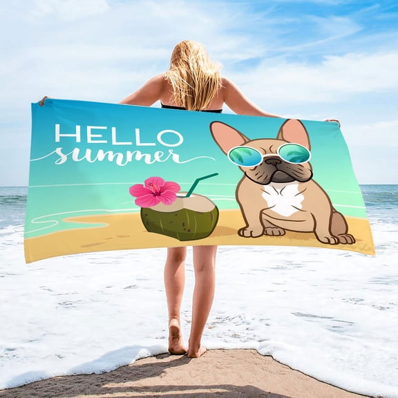 Tupukom Beach Towels for Adults 29.5"x59" Quick Dry Lightweight Multi-Purpose Sand-Free Beach Mat for Beach Trips & Poolside Cruise Essentials
