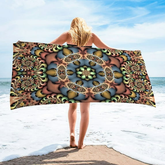 Tupukom Beach Towels Oversized 29.5"x59" Quick Dry Lightweight Multi-Purpose Sand-Free Beach Mat for Poolside & Beach Lounging Camping Picnic Trips