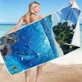 thumbnail image 1 of Tupukom Oversized Beach Towels 29.5"x59" Quick Dry Sand Free Lightweight Beach Towel for Travel Swimming Pool Cruise Essentials Summer Vacation, 1 of 3