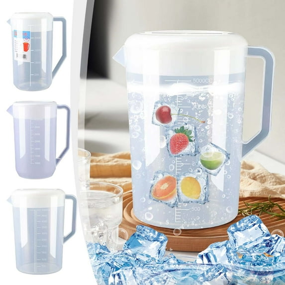 Tupukom Water Pitcher with Filter BPA-FREE Large Capacity Leafproof Clear Plastic Water Pitcher Pitchers & Carafes Party Supplies and Dairly Use,5L