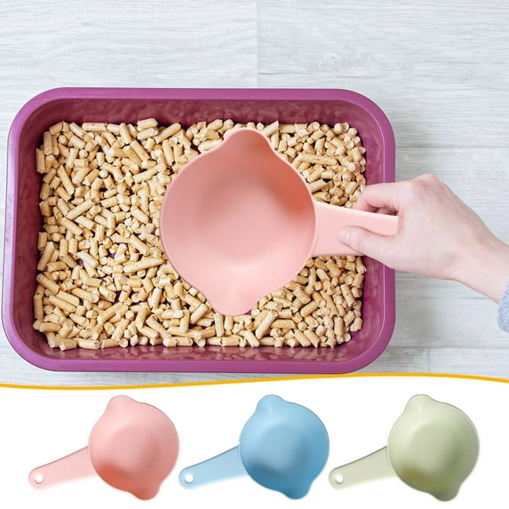 tupukom Cat Savings Cat Litter Scoop with Holder Multifunctional Non-Stick Stainless Steel Sifter Cat Litter Scooper Pet Cleaning Supplies 2pcs Plastic Pet Feeding Shovel with Hanging Hole