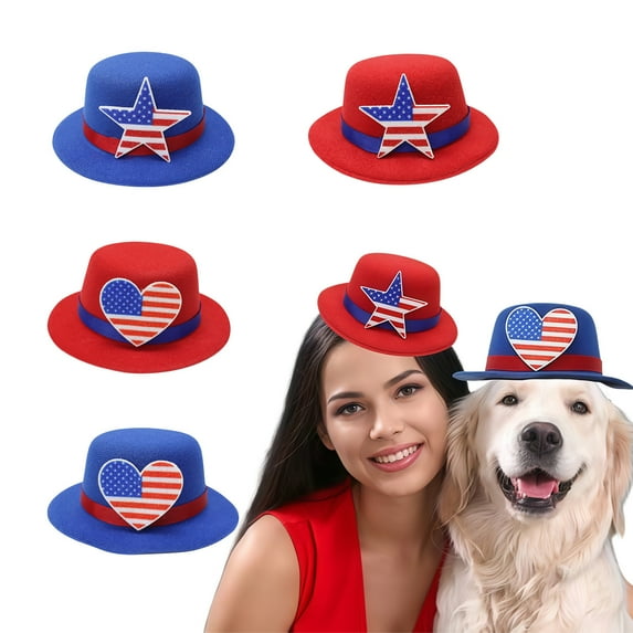 Tupukom 4th Of July Decorations Independence Day Decor Red White and Blue Accessories Trucker Bucket Hats Memorial Day Party Hat for Festive Occasions