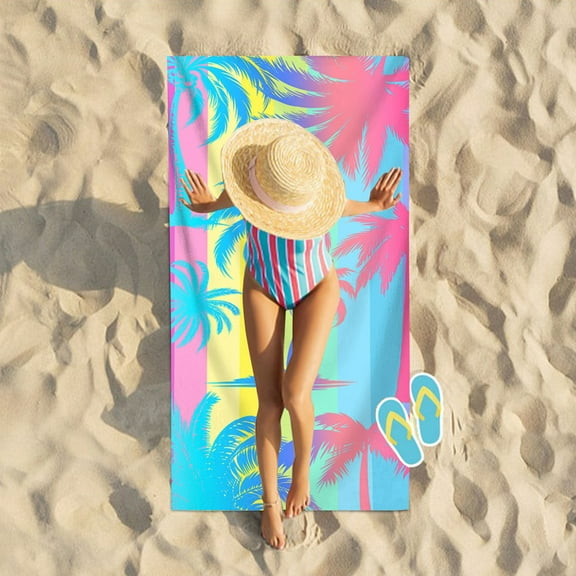 Tupukom Beach Towels for Women Large Size Quick Dry Sandproof UV-Resistant Beach Blankets with Non-Slip Backing Cruise Essentials Vacation Accessories Lounge Chair Cover