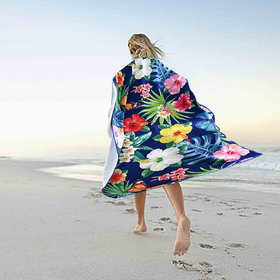 Tupukom Beach Towels for Adults Large Size Ultra Absorbent Compact & Foldable Quick Dry Beach Towel for Travel Towels Vacation Essentials Lounge Cover Gift