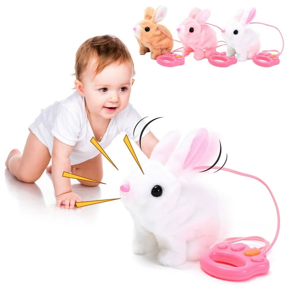 Tupukom Easter Decorations Outdoors My Realistic Bunny Toy Realistic Bunny Toy for Kids Impersonator Of Bunny Kind Bunny Toys for Kids Jumping Twitching and Shaking Ears