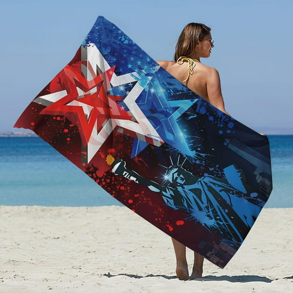 Tupukom Summer Beach Towels for Adults 29.5"x59" Non-Fading Striped Patterns Quick-Dry Sandproof Beach Mat Cruise Accessories Must Haves Vacation Lounge Chair Cover