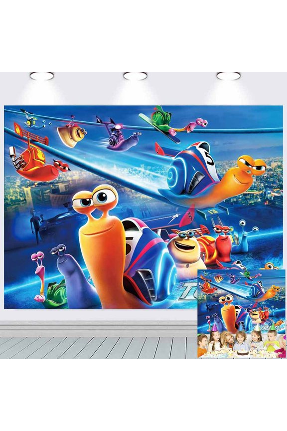 turbo Backdrop Banner Party Supplies Poster Movie Theme Background for Photography Kids Birthday Decorations