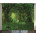thumbnail image 1 of Ambesonne Nature Curtains 2 Panel Set, Tropical Jungle Trees, 108" x 84", Green, 1 of 3