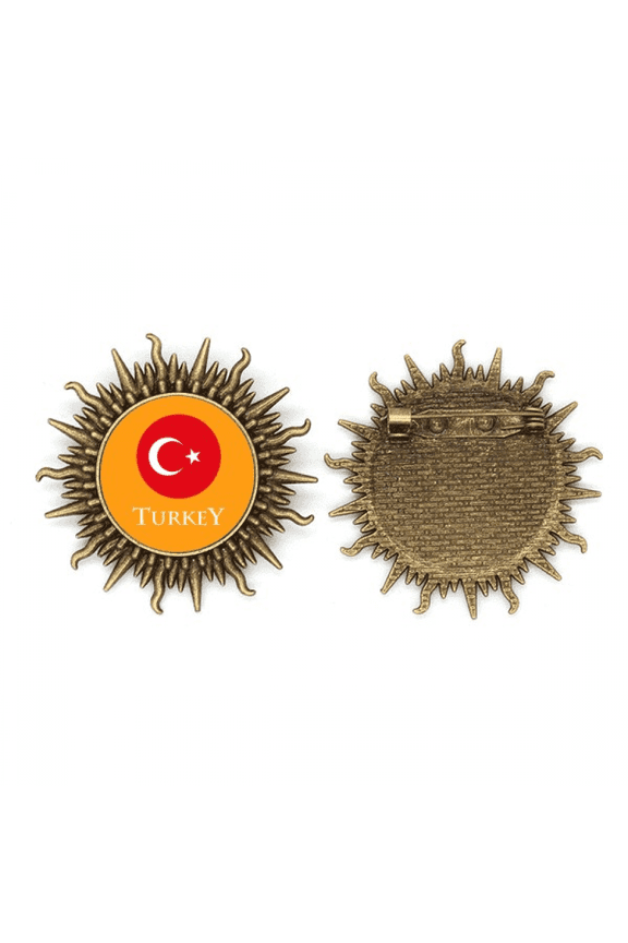turkey eu asia mediterranean metall sonne brosche haken pin