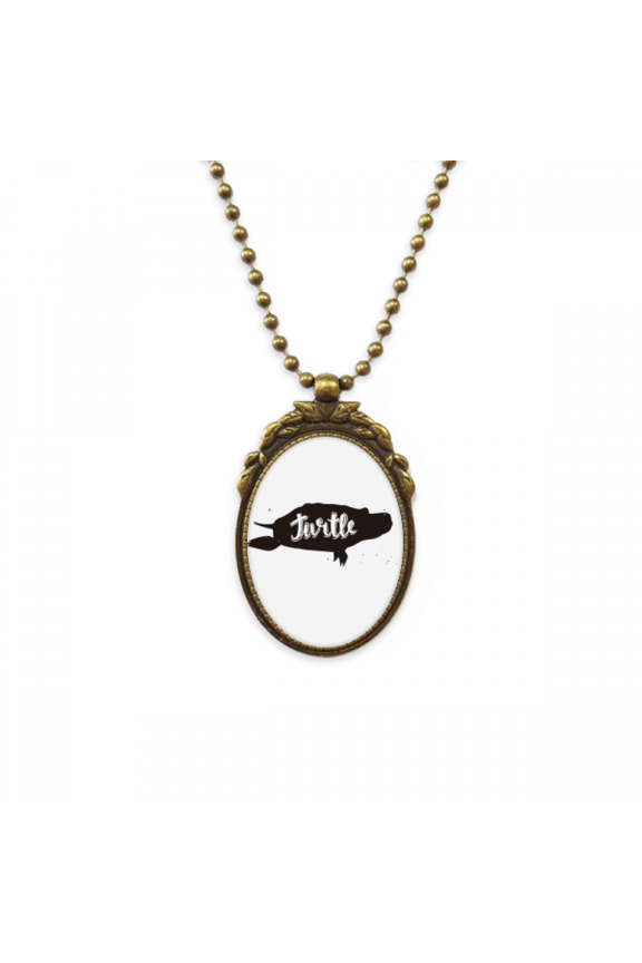 turtle black and white animal antique necklace vintage bead pendant keychain