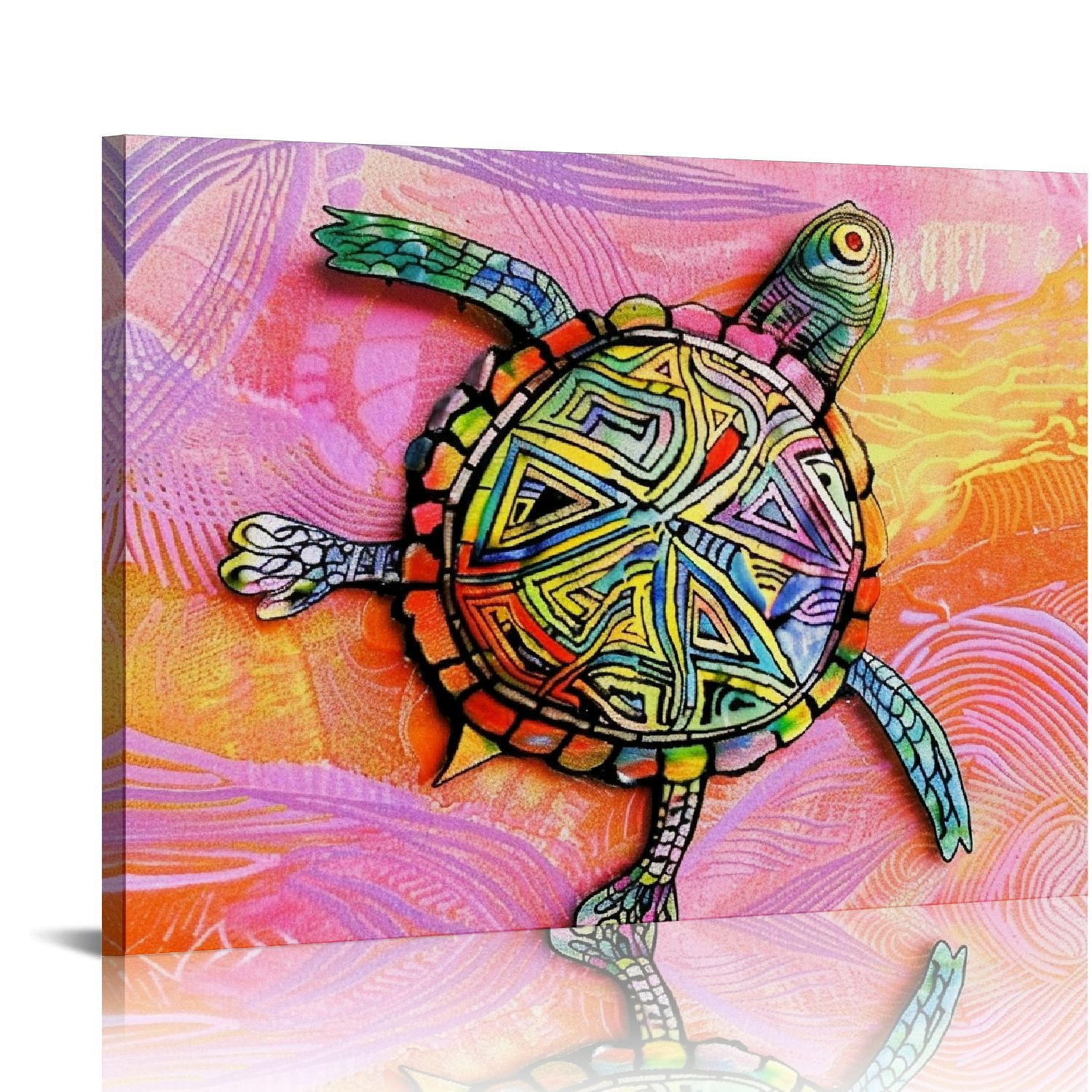 turtle colorful shell wave Fine Art Aesthetic Poster &print Wall ...
