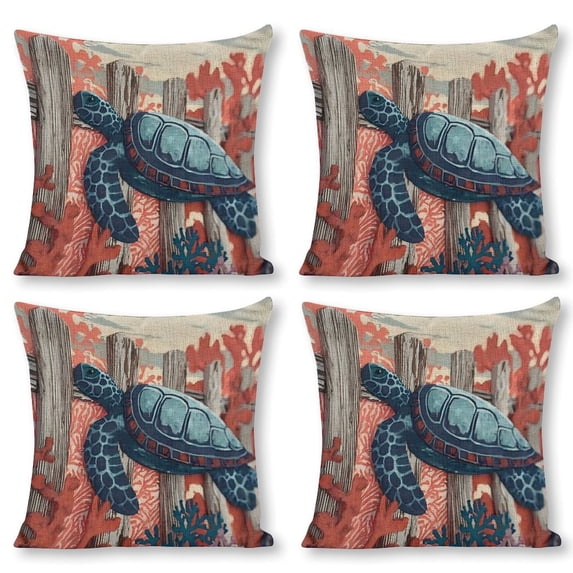 turtle corallinen toss pillowcase decoration pillowcase gifting preferred 18x18 inch cushion cover sofa pillowcase sofa bedroom living room car