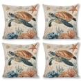 thumbnail image 1 of turtle corals starfishlinen throw pillowcase decoration pillowcase gifting preferred 20x20 inch cushion cover 4 sets sofa pillowcase sofa bedroom living room car, 1 of 8