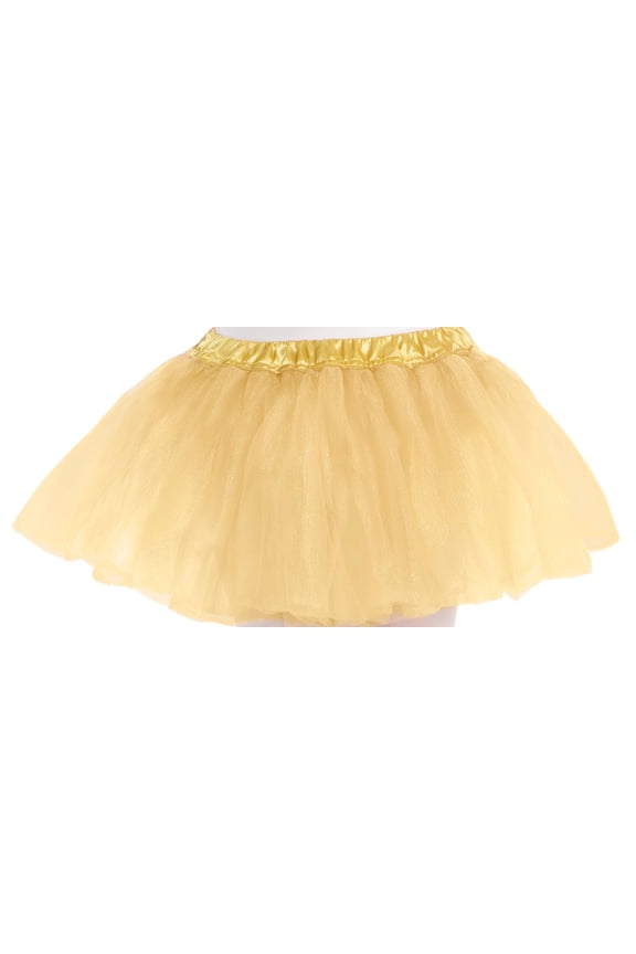 tutu skirt; Toddler Layered Tulle Classic Princess Dress-up Tutu Skirt, Gold One Size
