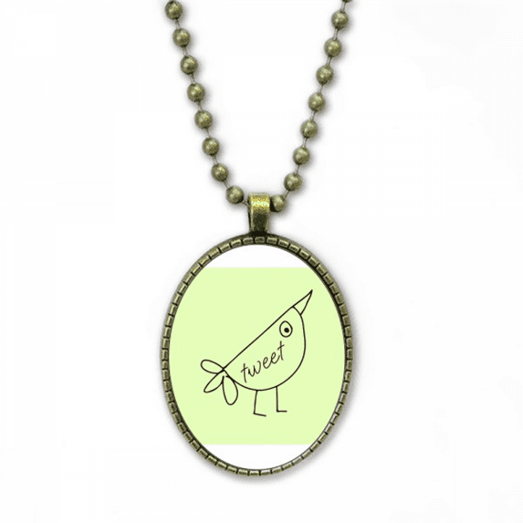 tweet bird fowl chirp warble necklace vintage chain bead pendant jewelry collection