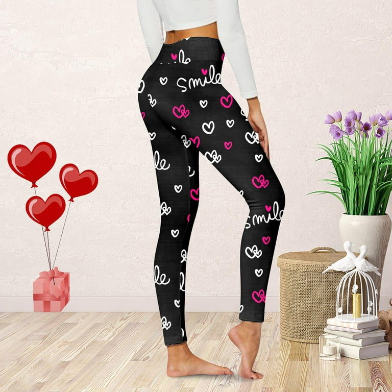 twifer valentines day gift sets women's legging womens leggings valentine  day cute print casual comfortable home leggings boot pants 