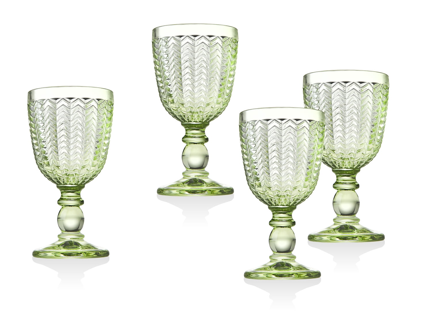 Emerald Green 6 oz Crystal Wine Goblets, Set of 4