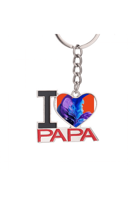 twin flames surround day Keychain Metal Keyring Holder Love PAPA Father